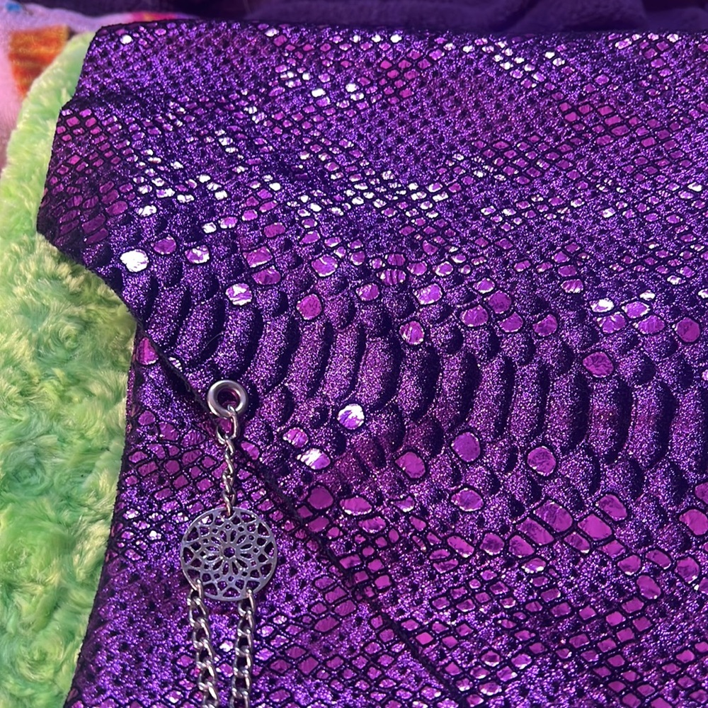 Purple mermaid purse with rose quartz - Picture 3 of 4